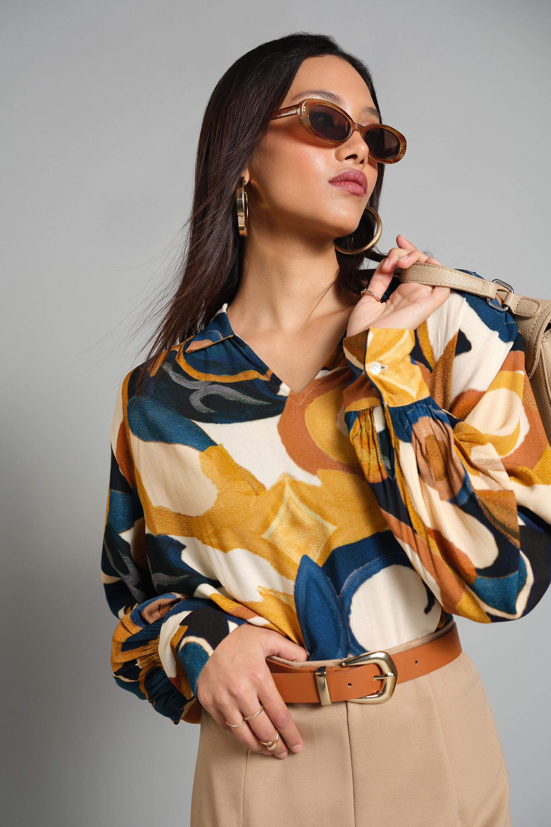 Abstract Mood Top, Beige, image 7